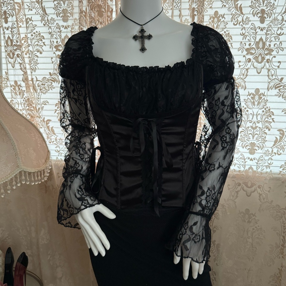 vintage gothic living dead souls lace blouse